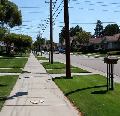 Empty street with sidewalks